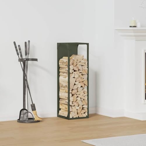 Juroupi Firewood Rack Olive Green 25x25x80 cm Cold-rolled steel