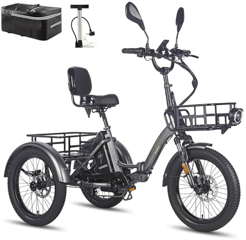 2025 Fafrees F20 Mate E lastcykel 20 tum [officiella ] damer elcykel män 180 kg, E cykel trehjuling för vuxna, vikbar cykel 23,45 Ah 48 V batteri, fatbike elektrisk trehjuling cykel uppdatering
