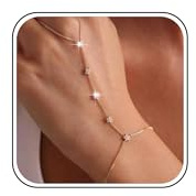YANCHUN Hand Chain Bracelet Trendy Gold Bracelet for Women Ring Bracelets Dainty Finger Ring Slave Bracelets Zircon Hand Jewelry for Women Birthday Gifts