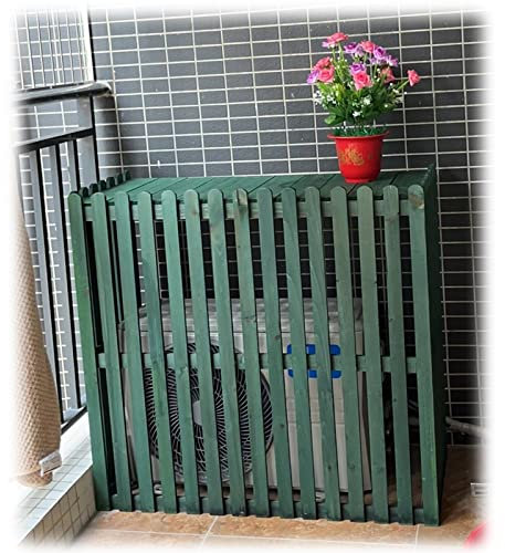 LFONDIGE Cubiertas para Aire Acondicionado de balcón, Estante de Madera para Flores, Rejillas Protectoras Decorativas, recinto Independiente para Cubrir Unidades Exteriores, Pantalla de privacidad en