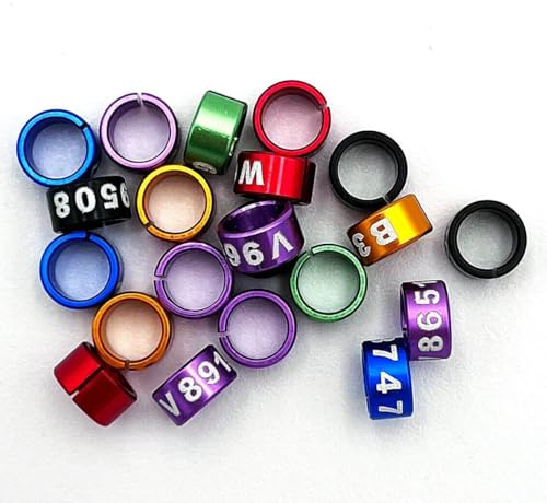100PCS 2.6mm~8.0mm Split Pigeon Bird Leg Rings Bands Foot Aluminum Assorted-Colors Unique-ID (3.5mm ID Split)