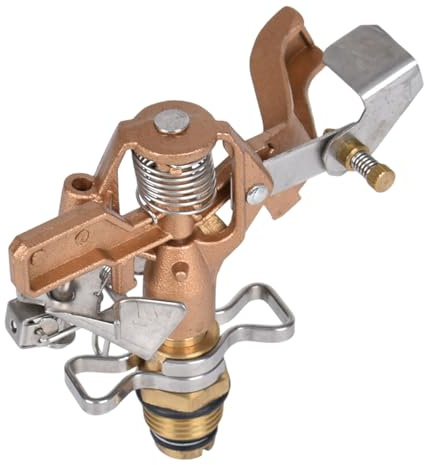 Herramienta de jardinería, aspersor oscilante de latón resistente a la corrosión, cobertura de 360 grados para patio al aire libre, césped, riego, aspersor de jardín con patrón de pulverización