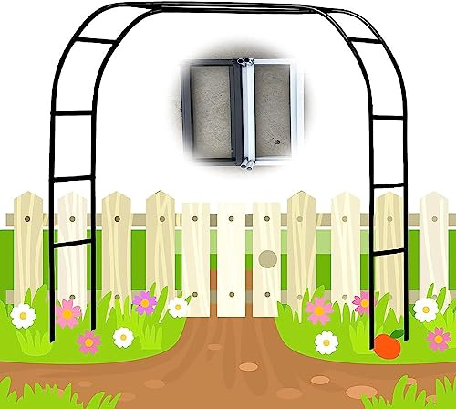 Grande arche de jardin en fer forgé pour mariage et plantes 120-350 cm de largeur Noir 1,8 m l x 2,2 m H Support de vigne