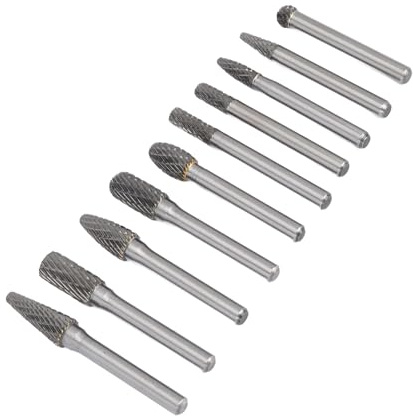 Hamwesh Carbide Burr Set, Double Cut Tungsten Steel Files with Storage Box for Metal Wood Carving Polishing