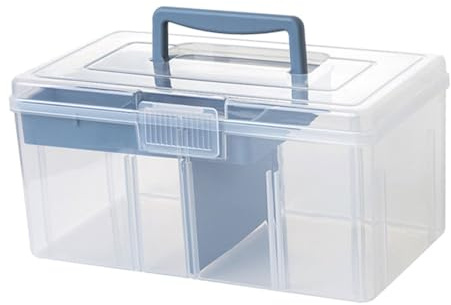DIYEAH Scatola Portaoggetti in Pp Multifunzione Trasparente Blu