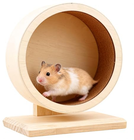 Wxeadu 15 cm tyst hamsterhjul, hamster träningshjul, trä racinghjul, trä träningshjul för ham-Ster, Ro-ues för ham-Ster, igelkott, gerbilar, chinchillor, små djur