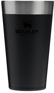 STANLEY Adventure Stacking Beer Pint 0.47L - Termo Mantiene Fría 4 Horas - Jarra Cerveza Acero Inoxidable - Aislamiento al Vacío de Doble Pared - Apta Para Lavavajillas - Black