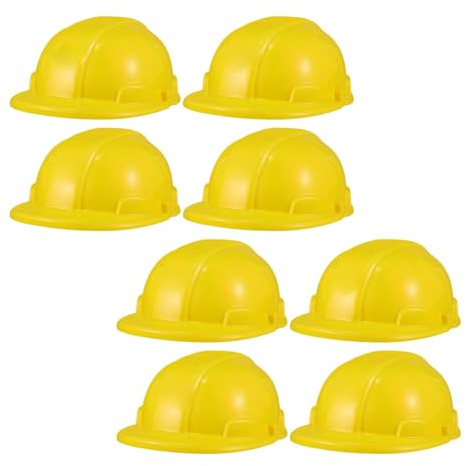 ZUNOXAZ 8 Stück Bauhelme aus Flexiblem Kunststoff Gelbe Helme für Baustellen und Mottopartys