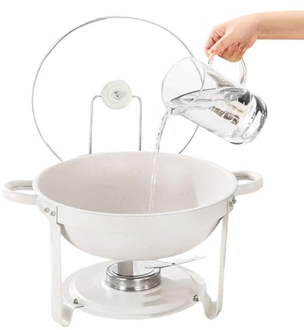 Heat-Resistant Buffet Dishes, Nonstick White Dinner Plates with Clear Lids, Chafing Dish Set | Party and Event Serving Ware, Ideal For Wedding Reception, Holiday, Thanksgiving, Christmas, New Year