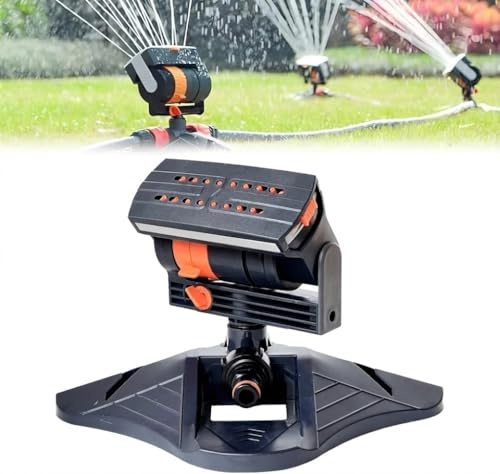 Viereckregner mit 16 Düsen, Automatischer Oszillierender Rasensprenger, 4 Modi Einstellbarer Schwingen-Sprinkler zur Gartenbewässerung für Rasen & Flächen