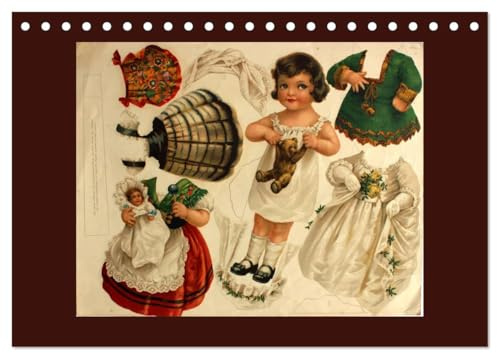 Alte europäische Ankleidepuppen aus Papier (Tischkalender 2026 DIN A5 quer), CALVENDO Monatskalender: Charmante alte Bögen mit Anziehpuppen zum Anschauen oder Ausschneiden (CALVENDO Kunst)