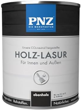 PNZ Holzlasur für Innen und Außen | lösemitttelfreie Farblasur | Nachhaltig hergestellt mit regionalen Rohstoffen | für alle Hölzer, auch Bienenhäuser, Gebinde:2.5L, Farbe:ebenholz