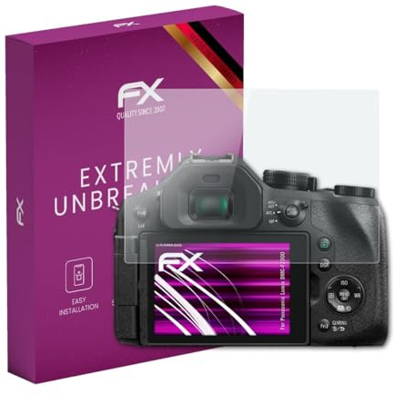 atFoliX Lámina Protectora de plástico Cristal compatible con Panasonic Lumix DMC-FZ300 Película Vidrio, 9H Hybrid-Glass FX Protector Pantalla Vidrio templado de plástico