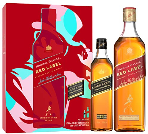 Johnnie Walker Red Label Blended Scotch Whisky 70cl and Johnnie Walker Black Label 20cl Gift Pack
