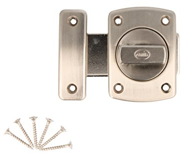 WC Toilette Schloss Türriegel Barrel Bolt Türschloss drehbar Edelstahl Optik oder Chrom (Edelstahl Optik, 40mm)