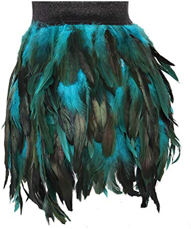 Frauen Feder Rock Körpergeschirr Mittlere Taille Mini A-line Rock Mode Käfig Dessous Gothic Rave Wear