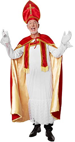 dressforfun 900840 Far julkostym, Saint Nicholas kostym, biskop juloutfit set med kappa, hatt och handskar – olika storlekar – (L | nr 303455)