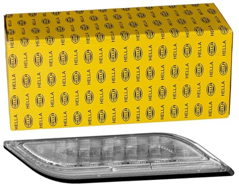 HELLA 2BA 013 335-121 Blinkleuchte - Shapeline Style Slim - LED - 12/24V - geschraubt/Anbau - Lichtscheibenfarbe: glasklar - Stecker: AMP - 2-polig - vorne rechts - Menge: 1