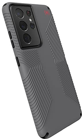 Speck Products Presidio2 Grip Samsung Galaxy S21 Ultra 5G, Graphite Grey/Black/Bold Red