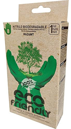 Juba G, sin soporte nitrilo biodegradable, verde - SIZE: 9