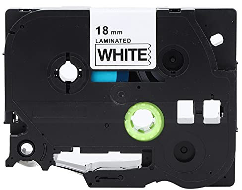 Pilipane 18 mm Etikettenhersteller,laminiertes Klebeband, Druckmaschinenzubehör, Etikettierer, laminiertes Klebeband für Brother TZe-241/641 PT-18RZ/PT-E300, Schwarz auf Weiß
