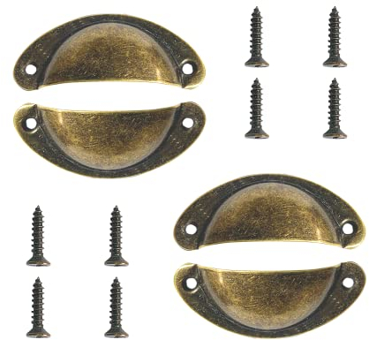 Lmyzcbzl Muschelgriff, 4 Pcs Vintage Muschelgriff, Schubladen Griffe, Schrankgriffe, Möbelgriff, mit Schrauben, für Kabinett Schubladen Schrank (Bronzefarbe)