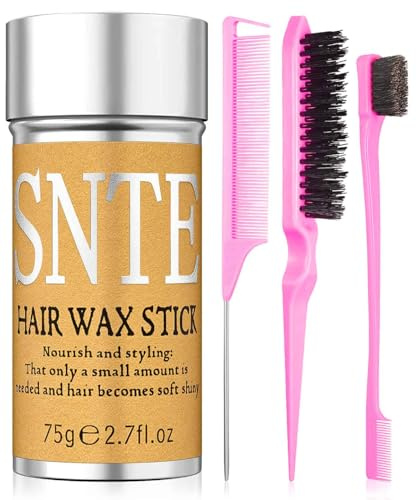 Hair Wax Stick & Slick Back Hair Brush – Frizz Control for Women & Kids, Non-Greasy & No Residue – Smooths Flyaways, Creates Sleek Ponytails & Buns – Styling Accessories & Teen Girl Gifts Trendy Stuff