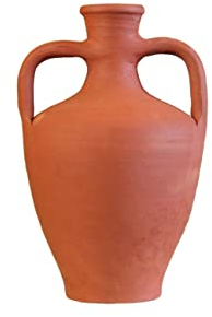 Terracotta Double Handled Amphora Water Jug, Clay Pitcher, Wine Carafe, Home Decor Vase, Pottery Jar, Traditional Kitchen Gift, Fit for DIY!