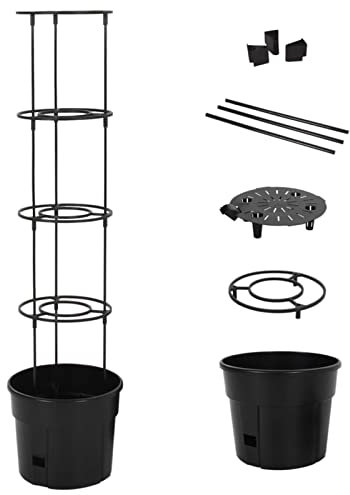 ZEYUAN Macetero para Tomates Polipropileno Antracita Ø29,5x115 cm, Jardineras Exterior, Macetas Exterior, Huerto Urbano Terraza, Huerto En Casa, Mesa De Cultivo 152209