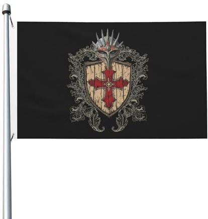 Tempelritter-Kreuz, 90 x 152 cm, doppelseitig bedruckt, Flagge, für Zuhause, Outdoor, Innenbereich, Garten, Heimdekoration, Banner