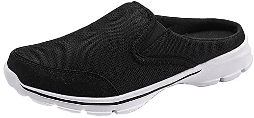Tofflor damer herr sommar slip-on strandsandaler rygglösa träskor mules inomhus utomhus bekväma vardagliga hemskor flip flops, Svart Jj, 46 EU