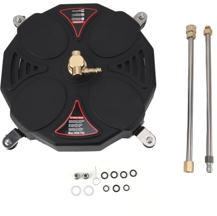 13-Zoll-Hochdruckreiniger-Oberflächenreiniger, 13-Zoll-runder Bodenschrubber 2500PSI 1/4-Zoll-Schnellstecker-Hochdruckreiniger-Reiniger mit 4 Rädern