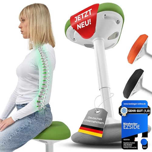 Smart Sede: sgabello da ufficio [qualità premium] Sgabello ergonomico per lavoro e tempo libero, sgabello ergonomico regolabile in altezza, effetto oscillante [antiscivolo], sgabello per home office