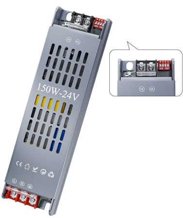 KOSOOM LED Trafo 230V auf 24V dimmbar, 150W LED Treiber 24V 6.25A Netzteil Driver Power Supply mit 4-Stufen Dimmfunktion & Sanftanlauf, Flimmerfrei Transformator für Streifen Module