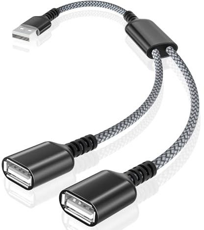 Basesailor USB Splitter Y Kabel 0.3M,USBA 1 Stecker zu 2 Buchse Adapter
