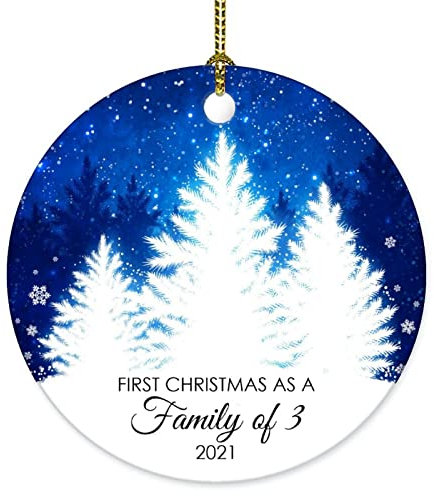 Weihnachtsbaumschmuck 7.3cm, Das Erste Weihnachten Als Familie Weihnachten Für Baby Neue Eltern Weihnachtsanhänger Lustige Christbaumschmuck Anhänger Premium Weihnachtsschmuck