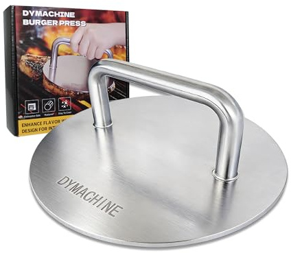Smash Burger Press,7 Inch Stainless Steel Hamburger Press,2.5mm Thick Heavy Duty Non-Stick Smooth Smasher,Round Grill Weight Press, Griddle Press Kitchen Stuff,For Cooking Beef Bacon Steak