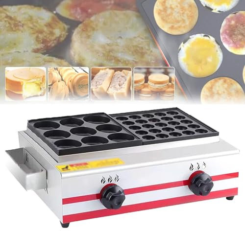 XSDAJSD Eierburgermaschine, kommerzielle Burgermaschine mit Gasheizung, individuelle Knopfsteuerung, schnelles Erhitzen, für Spiegeleier, Fischbällchen (34)