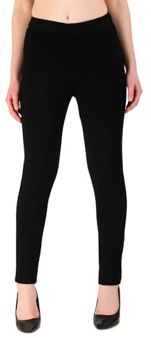 Flexarise Women’s Skinny Fit Jeggings – High Waisted Stretch Denim Jeans for Women UK with Elasticate d Waist & Pockets – Pull On Casual Trousers- Black (Size-20)