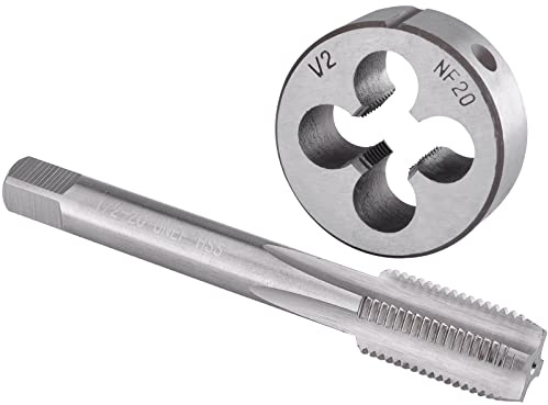 Juego de machos y terrajas, juego de machos y terrajas manuales, juego de machos y terrajas de 1/2-20 UNF, juego de machos y terrajas de mano derecha, macho de rosca a máquina de 1/2 x 20 UNF y terra
