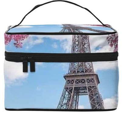 YFSGDLBN Vintage Style Eiffel Tower Paris Printed Cosmetic Bag Storage Bag Makeup Bag