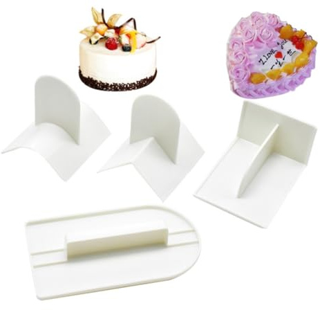 Hemobllo 4pièces Lot de Lisseurs à Gâteau pour Décoration Incluant Grattoir Forme t u Et v pour Fondant