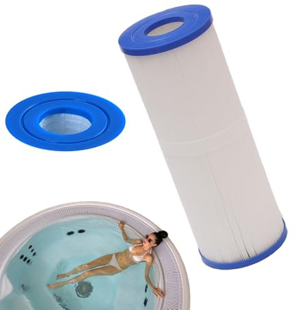 Filtro spa 25 sq ft,Cartucho filtro spa tipo drop in,Filtro 25 sq ft de repuesto,Cartucho filtrante plegado para spa,Estructura rígida,5x13 pulgadas,Apertura superior e inferior 2.125 in,1pack