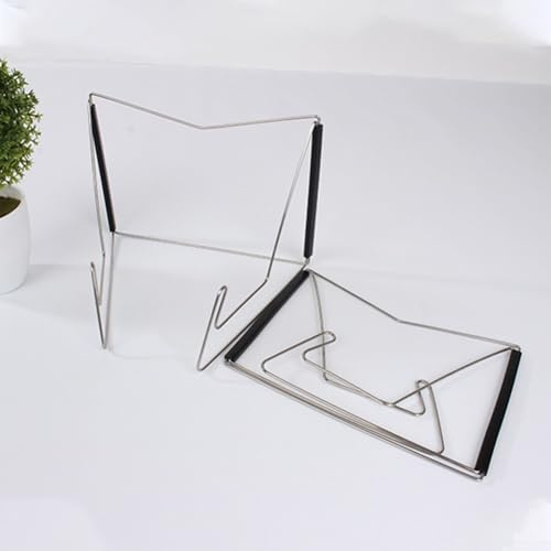 Eawfgtuw For Portable Table Music Stand for Sheet Music and Books, Adjustable Folding Metal Holder with Silver and Black Finish, Compact Design for Musicians