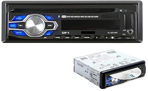 Autoradio 1 DIN con lettore DVD, VCD, CD, Bluetooth, 12 V, autoradio stereo, MP3, SD/USB/AUX, vivavoce integrato nel cruscotto