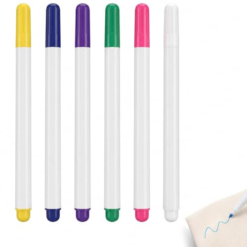 SRLWMYI 6 Stück Wasserlöslicher Stift Für Stoff Markierstifte Mit Faserspitze Schneiderkreide Stift Für Nähen Nähzubehör Und Nähmaschine Zubehör Markierstift Stoff Schneider Kreide Sewing Accessories