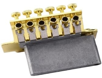 1 Juego de puente con sistema trémolo de guitarra de 6 cuerdas-oro/cromo(Chrome 1 set)