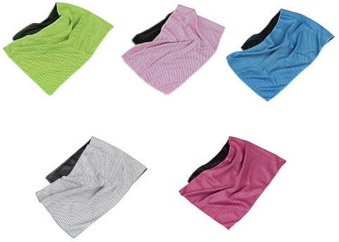 Leichtes Sporthandtuch-Set für Schwimmen, Reisen und Fitnessstudio, 5-teilig, 30 x 90 cm, schnell trocknend, Netz-Handtücher für Erwachsene, schnell trocknend, Sporthandtücher, Kühlpack, Fitnessstudio