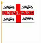 FRIP –Versand Stockfahne England 4 Löwen St. George Kreuz Gr. ca. 30x45 cm mit Stock