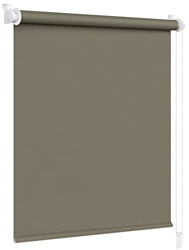 Victoria M. Klemmfix Verdunkelungsrollo ohne Bohren Rollo Seitenzugrollo Verdunkelung für Fenster und Türen, 90 x 230 cm, Braun